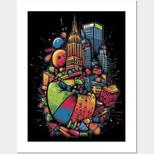 Surreal New York city Posters and Art